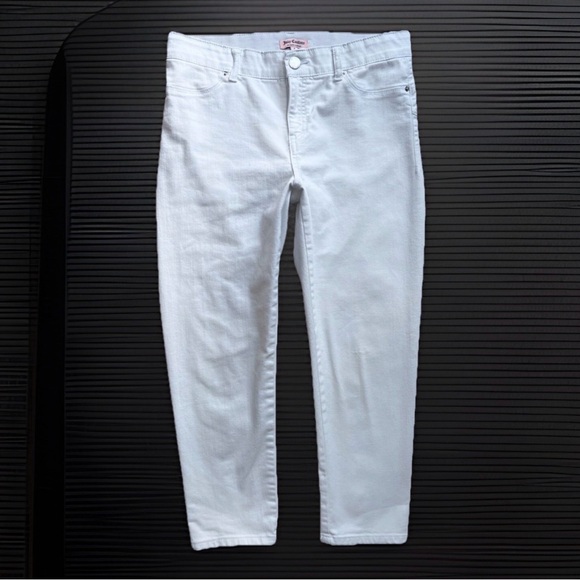 Womens Juicy Couture White Jeans size 8 Preppy Minimalist Light Mid Rise Capri - Picture 2 of 6